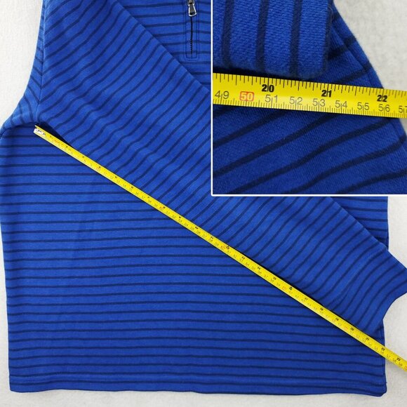 Vineyard Vines Saltwater Quarter 1/4 Zip Pullover Top Whale Striped Men Medium - Picture 9 of 12